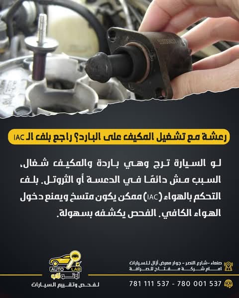 رعشة عند تشغيل المكيف والسيارة باردة: صمام IAC